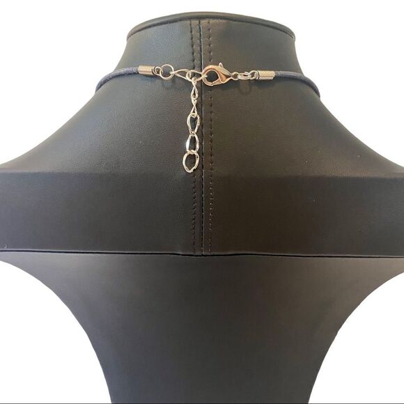 “Spoon” Necklace with beads on black leather cord. Cool & Unique - Picture 4 of 4